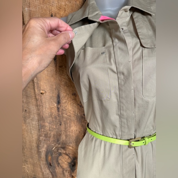 Elie Tahari Khaki Dress - Size 2 - Picture 3 of 15